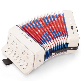 Accordion with music book - white